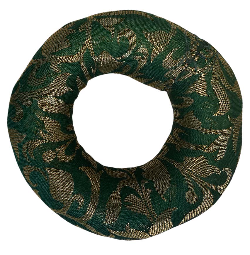 Green round cushion for Tibetan bell 10 cm