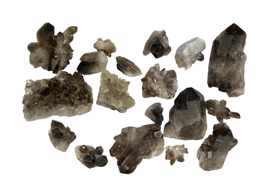 Rock crystal cluster from Brazil Smoked AA Lot of 2Kg