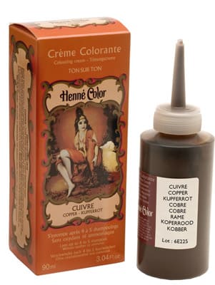 Pack of 3 henna coloring creams with copper henna 90ml