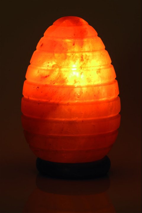 Salt Lamp with Striped Egg Design, 2-3kg