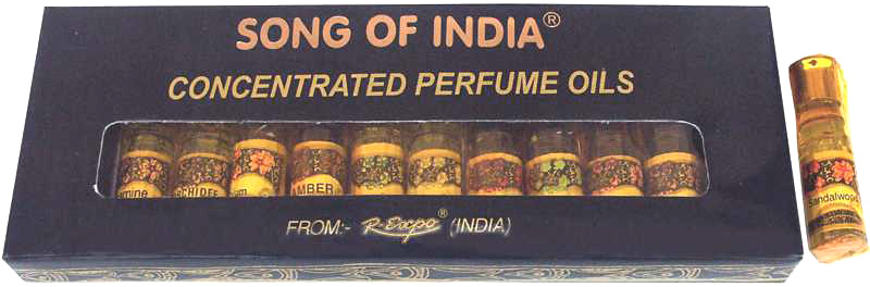 Assorted perfumed oil in a glass bottle x 12