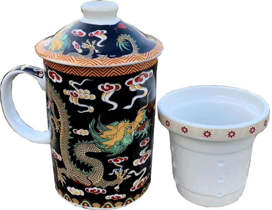 Green teapot mug green dragon 