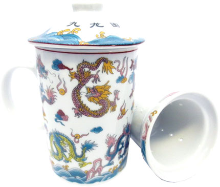 Chineese porcelain mug color dragon 