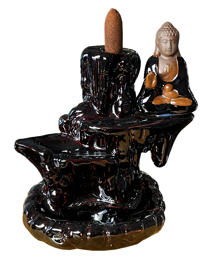 Ceramic Buddha backflow incense holder 15cm