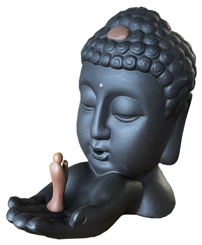 Incense holder backflow terracotta Buddha's Hand 14cm