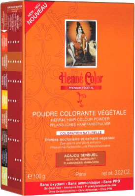 Pack of 3 premium vegetable coloring powder sensual mahogany 100g