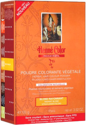 Premium vegetal herbal hair color powder radiant blond 100g