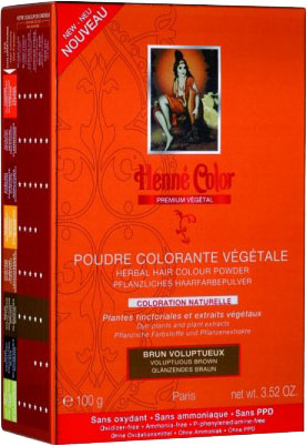 Premium vegetal herbal hair color powder voluptuous brown 100g