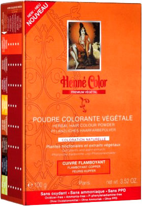 Premium vegetal herbal hair color powder flamboyant copper 100g