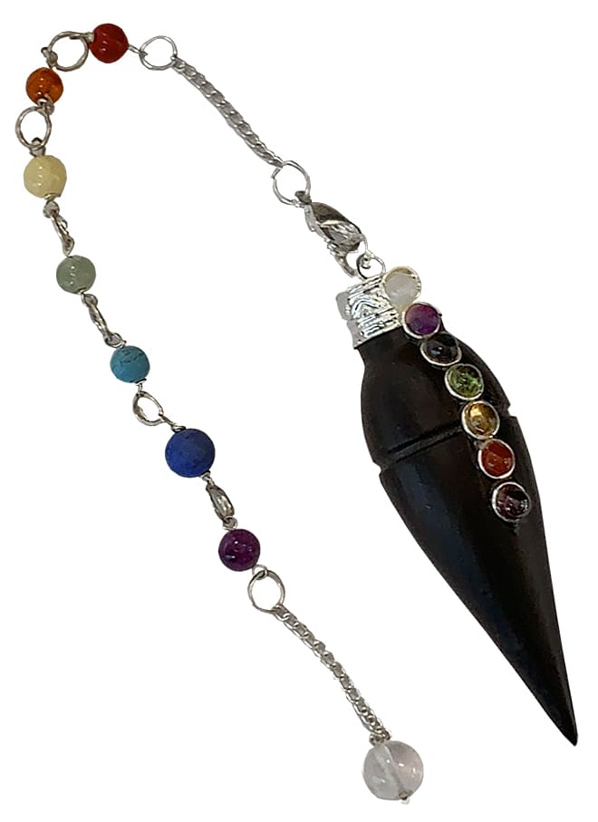 Seven Chakras Rose Wood cone Pendulum