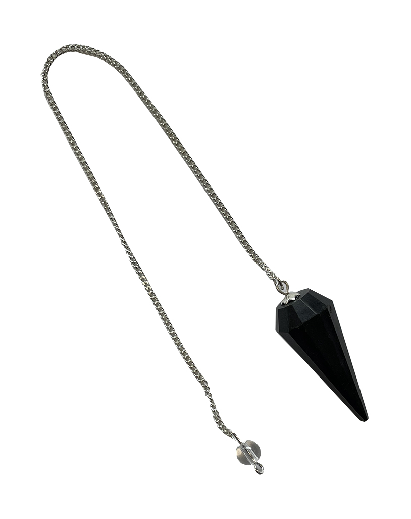 Conical pendulum in Black Obsidian 6 faces