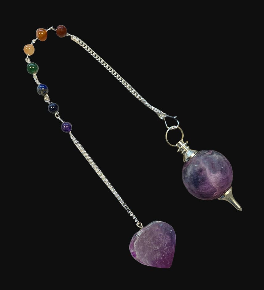 Pendulum sphere amethyst & Heart 7 Chakras 4cm