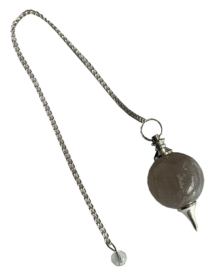 Rock cristal smoked sphere pendulum 4cm