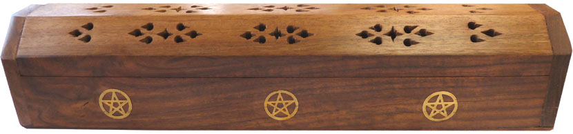 Wooden hut pentacle incense holder 30cm