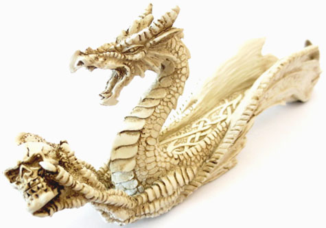Incense holder white dragon 26cm