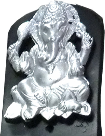Silver ganesha incense holder 28cm