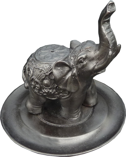 Incense holder resin elephant round 10cm