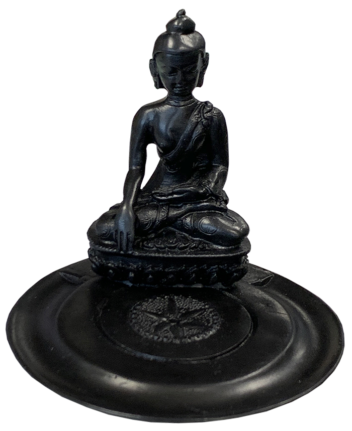 Incense holder resin Buddha round 10cm