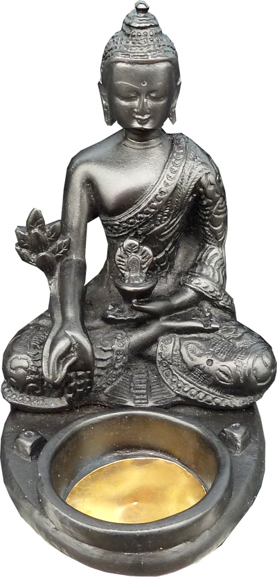 Incense holder resin Buddha candle holder 10x12x8cm