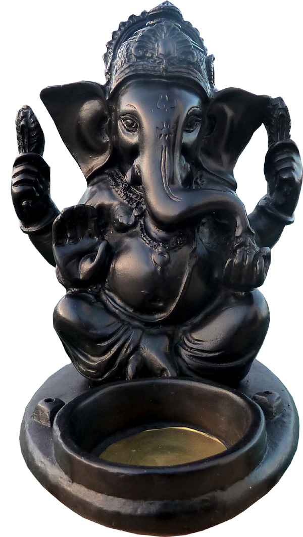 Incense holder resin Ganesha candle holder 10x12x8cm