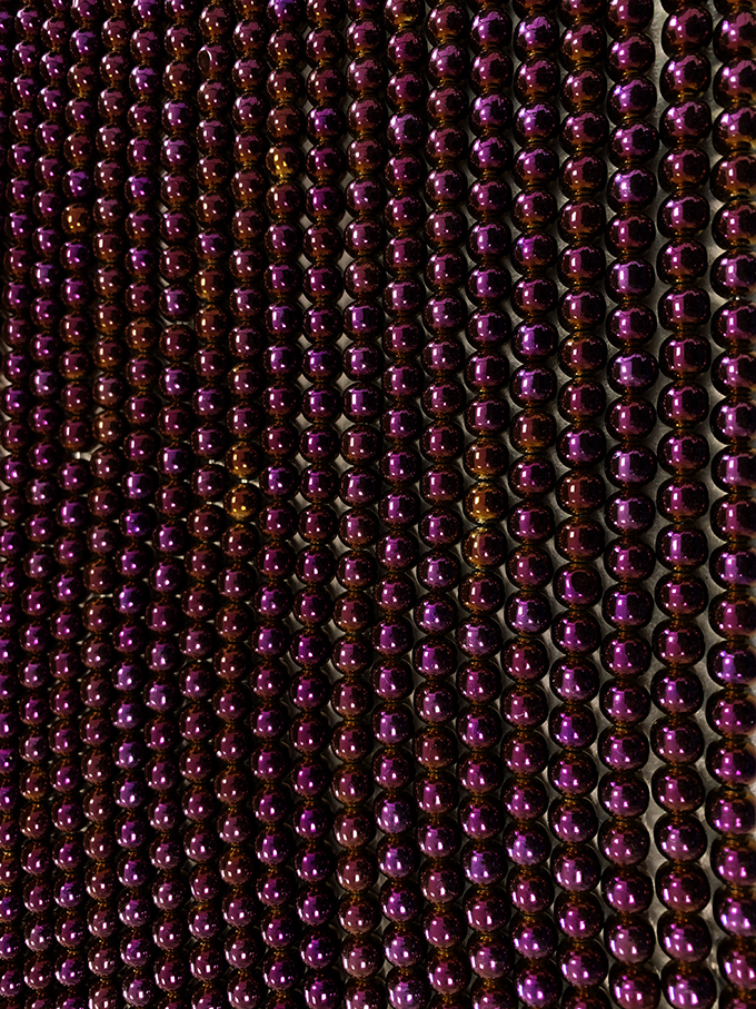 Golden violet Hematite A 6mm pearls on string