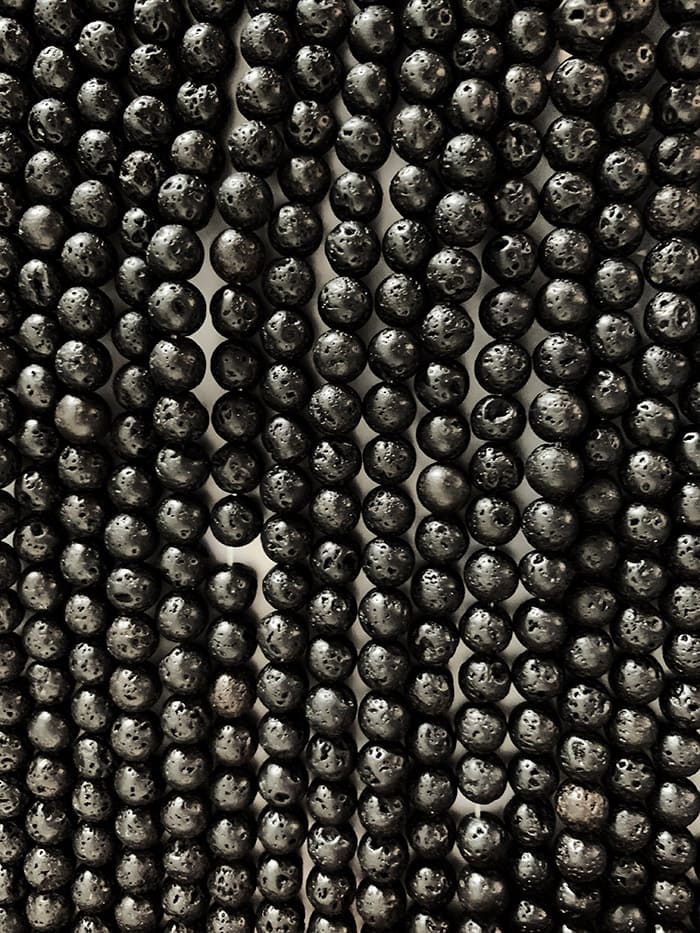 Lava stone A 6mm pearls on string