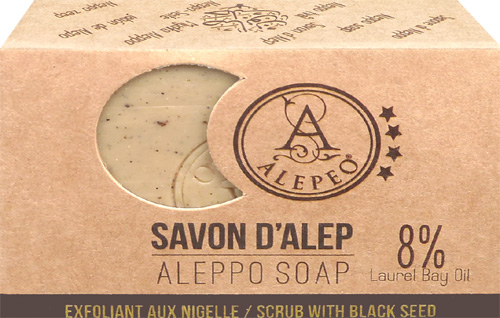 Alepeo aleppo scrub with black seed soap 8% 100g