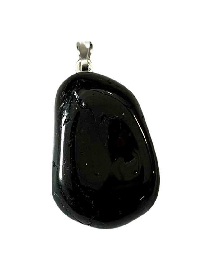 Black turmaline tumbled stone Pendant