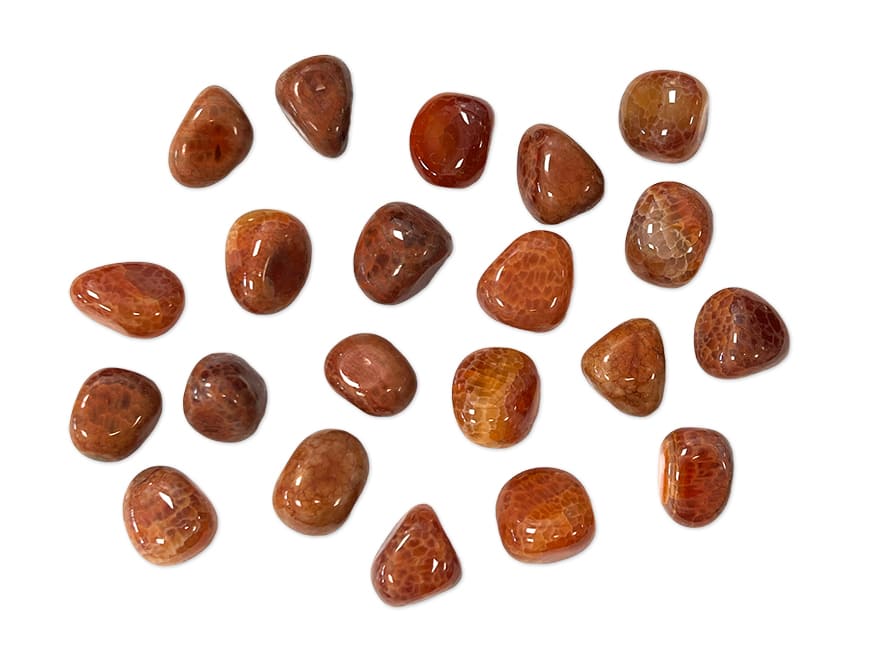 Fire Agate AB tumbled stone 2-3cm 250g