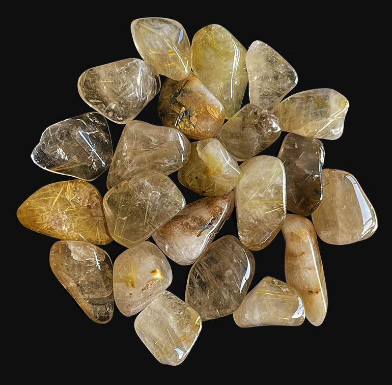 Rutile Rock Crystal A tumbled stone 250g