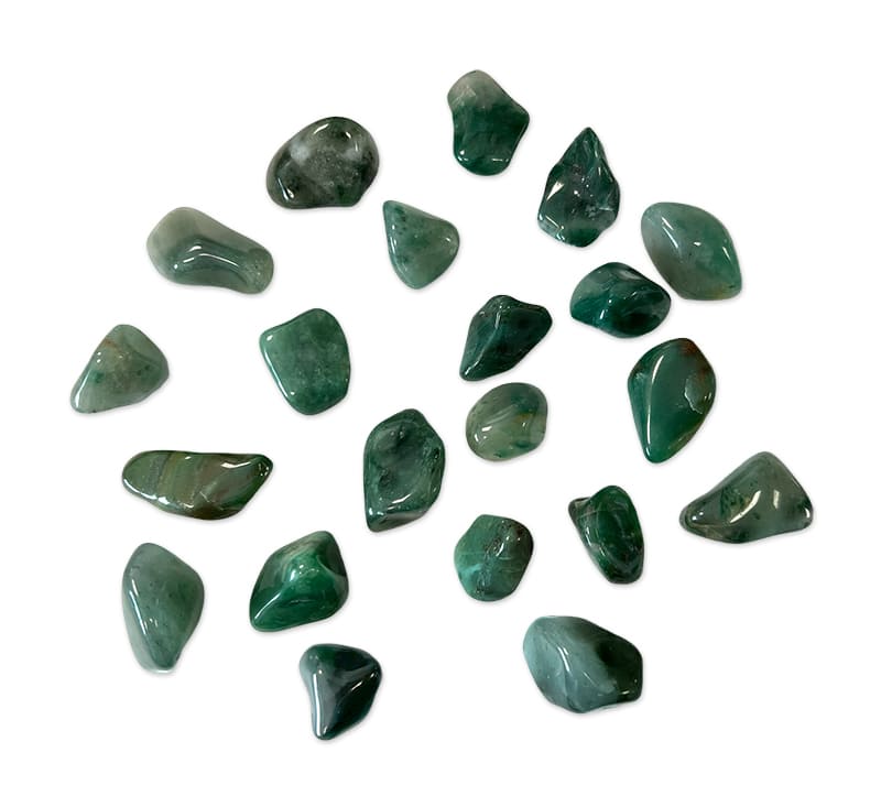 Green Chalcedony AB tumbled stone 250g