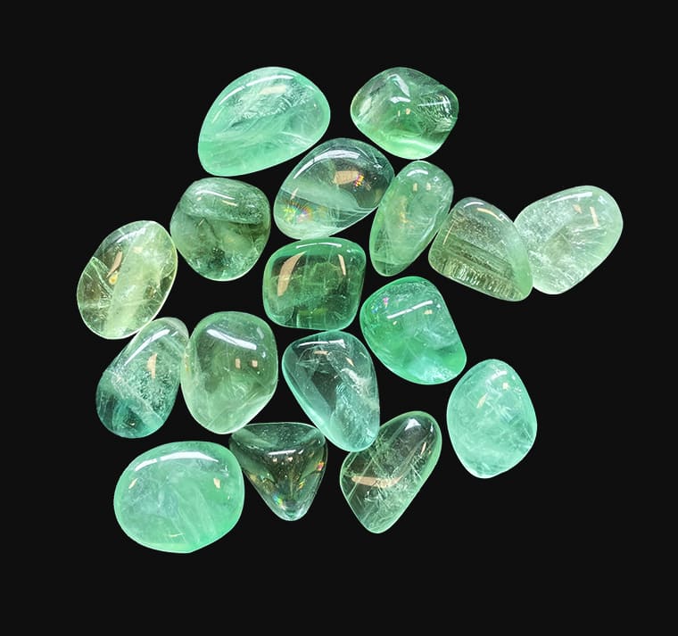 Green Fluorite AA tumbled stone 250g