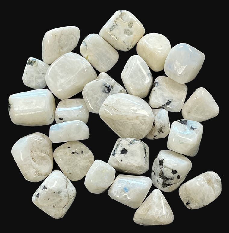 White Moon Stone AB tumbled stone 250g