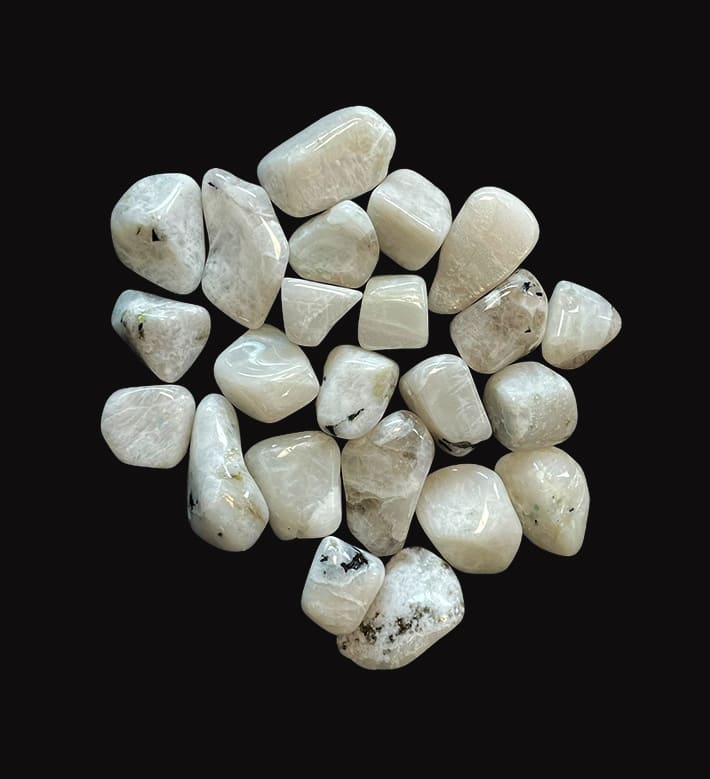 White Moon Stone AB tumbled stone 250g