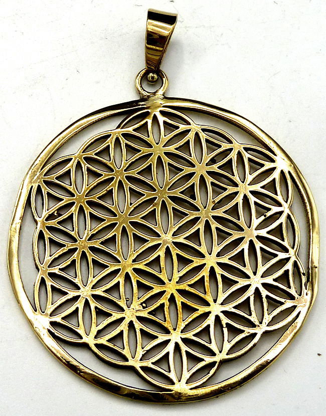 Flower of life bronze pendant