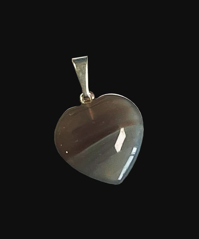 Agate Botswana Heart Pendant 15mm x10