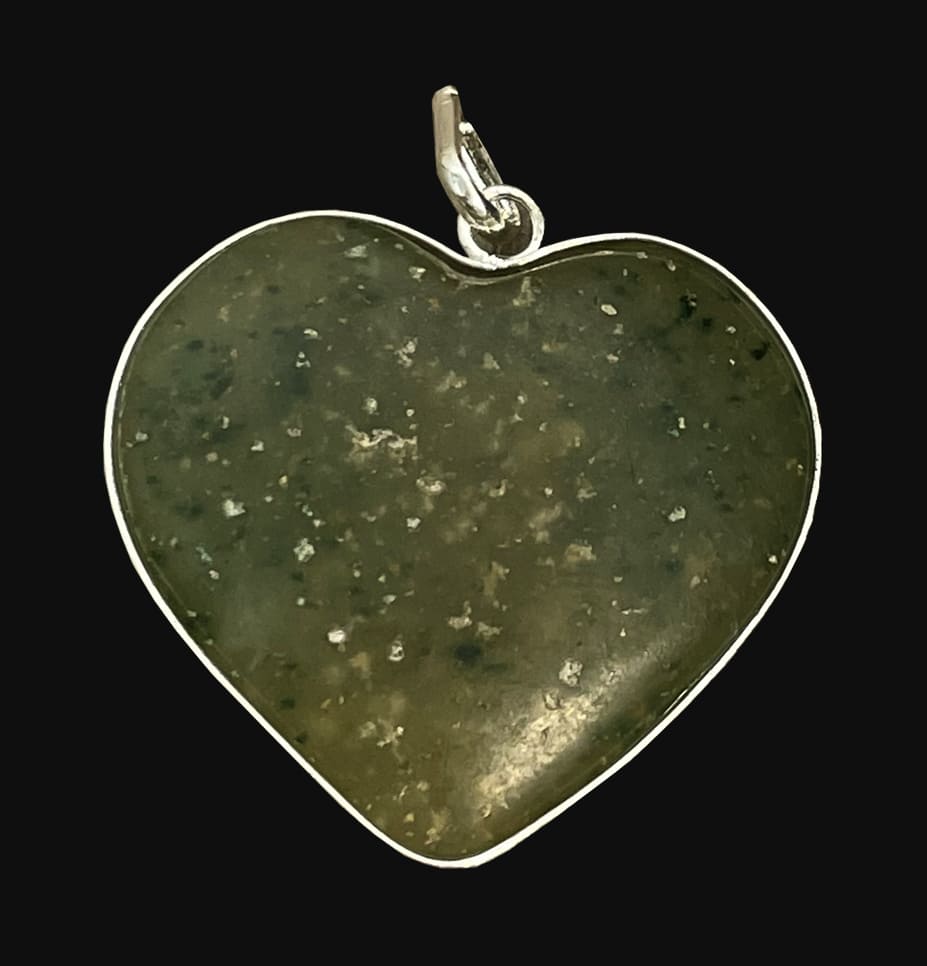 Green Aventurine Heart Pendant 40mm