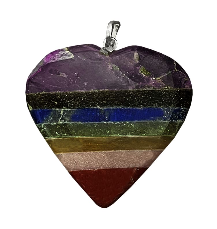 7 Chakras Heart Pendant 40mm 