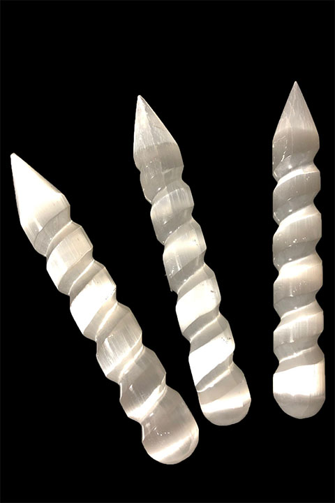 Selenite Spiral Stick 12cm 180g