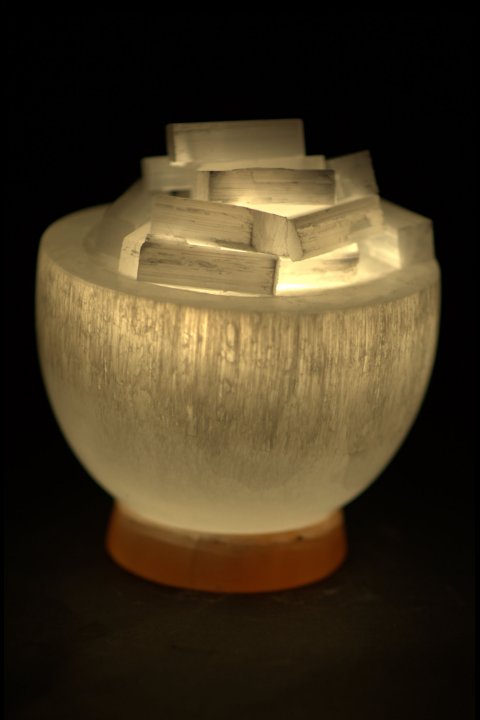 Selenite Lamp, 19cm Bowl, 2-3kg