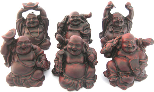 Red buddha set 6 pieces 7cm