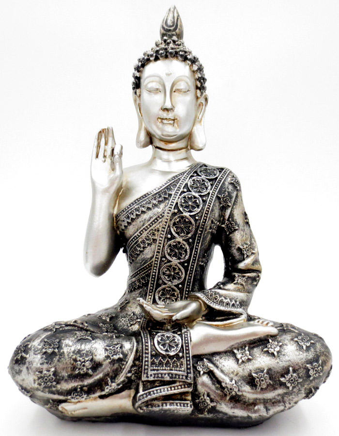 Buddha Vitarka meditation silver 20cm