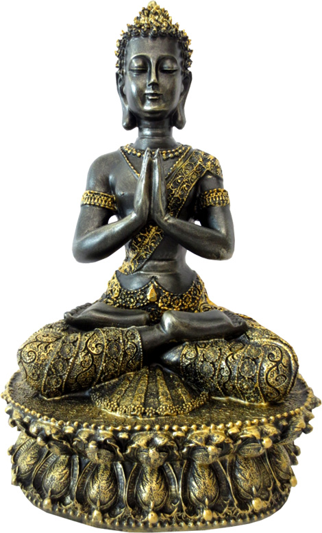 Tibetation meditation bouddha black&gold 35cm
