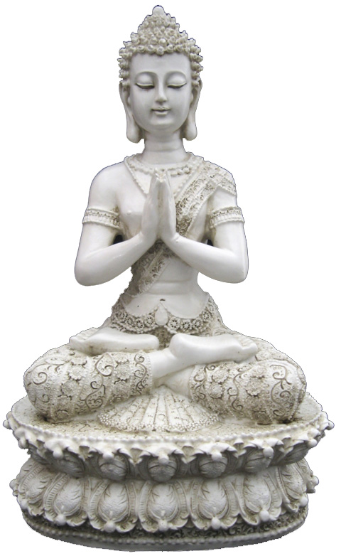 Tibetation meditation bouddha white 35cm