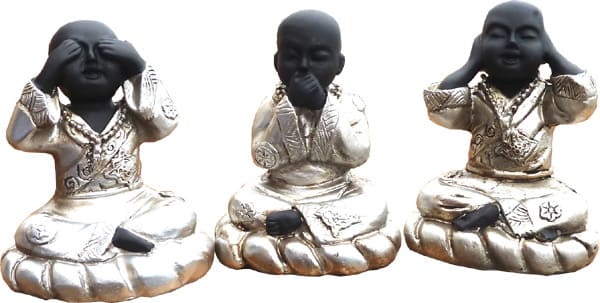 Set of 3 monk of wisdom 6x8cm