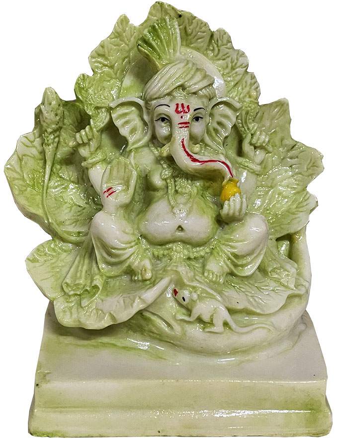 Resin Green Ganesha 13cm