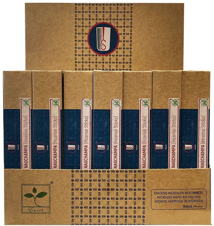 Satya Srinivas Blue Nag Champa incense display 42 packs of 15gr