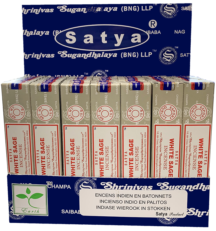 Satya White Wage incense stand 42 packs of 15g