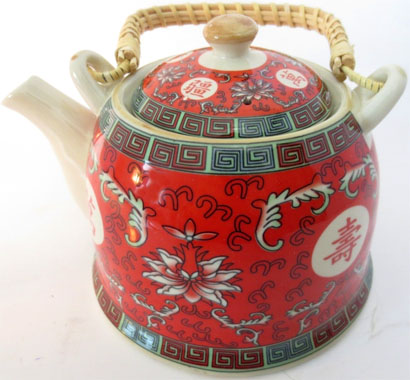 Red chineese porcelain teapot 