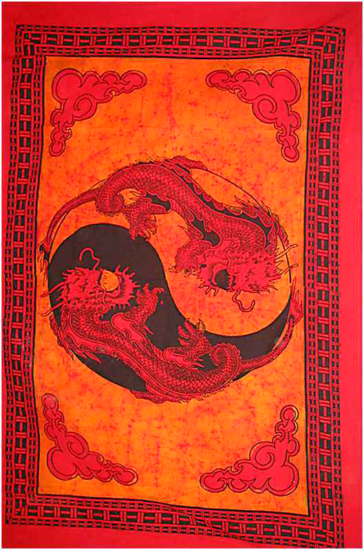 Batik Ying Yang Dragon Wall Hanging
